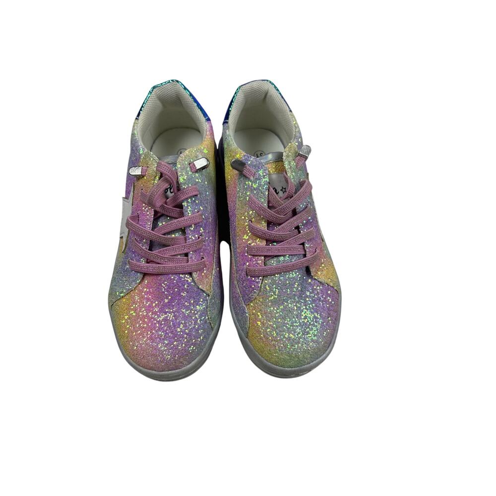 Lola & The Boys Girls Glitter Star Sneakers Size 13C Rainbow Sparkle Shoes - Picture 2 of 5